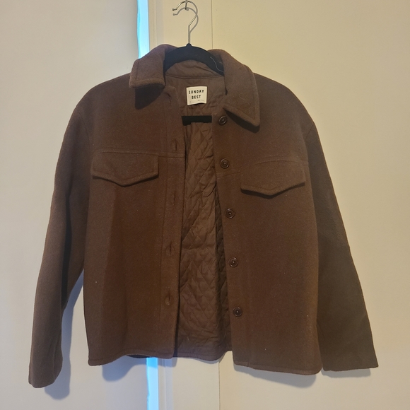 Sunday Best Jackets & Blazers - Sunday Best Chocolate Brown Shirt Jacket